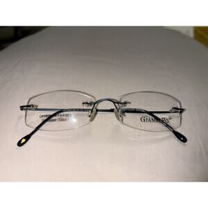 GIANNI PO GP3505 Italian Design Blue Steel Rimless Eyeglasses Frame‎ 48-19-135 C